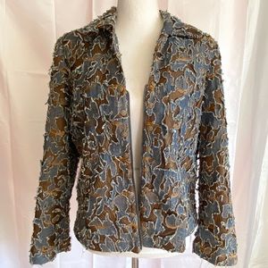 Vintage denim lace jacket
